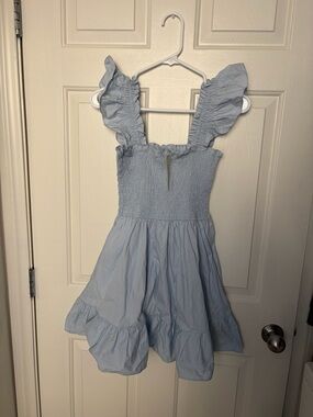 miami Light Blue Ruffle Strap Sundress
